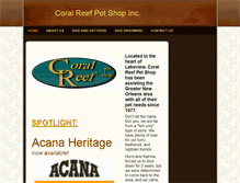 Tablet Screenshot of coralreefpets.com